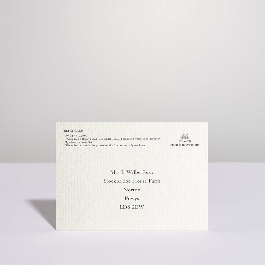 Classic Wilberforce Wedding Reply Cards