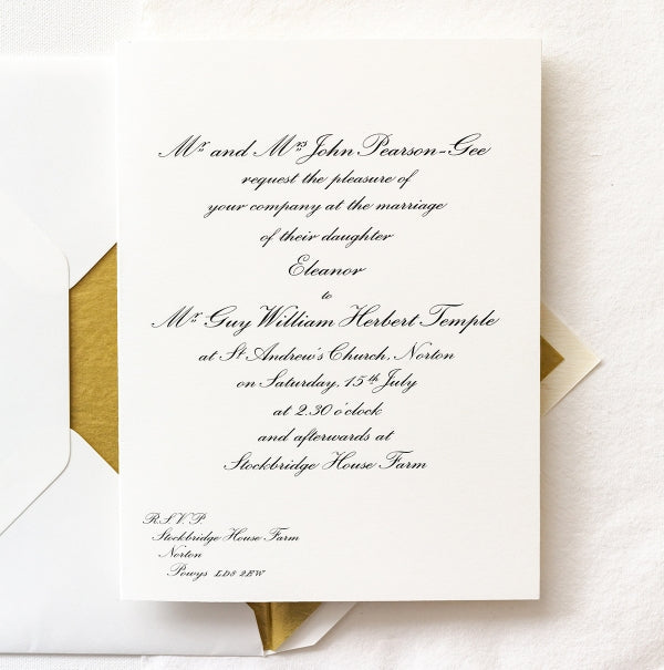Classic Wilberforce Wedding Invitation