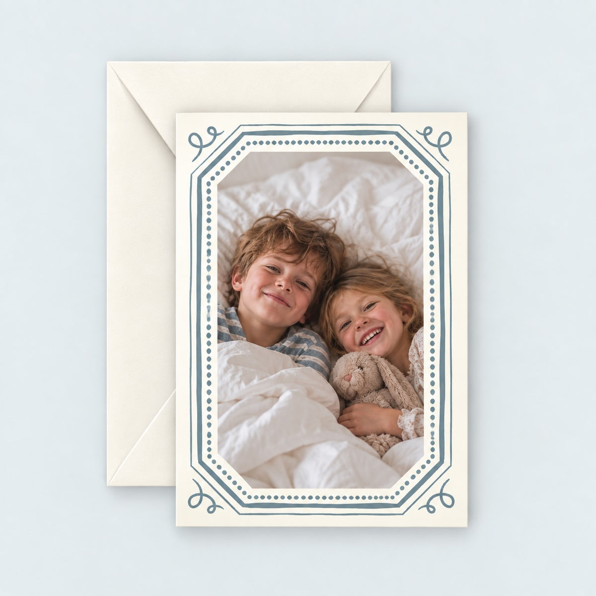 Octagon Border Photo Christmas Card