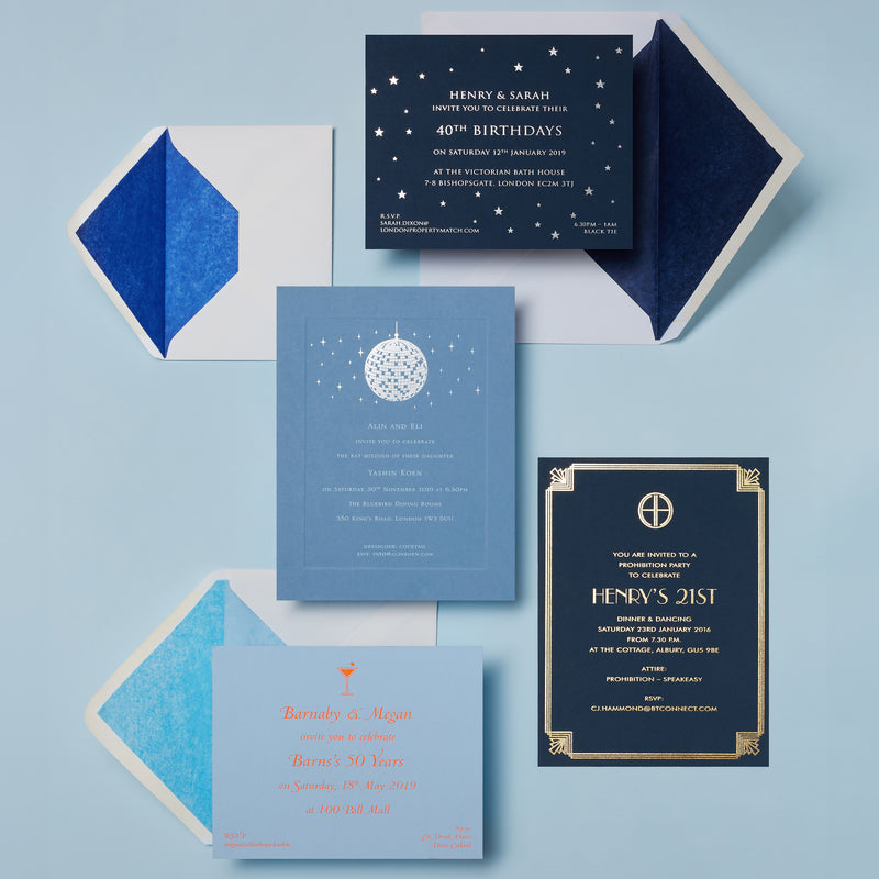Blue Party Invitations