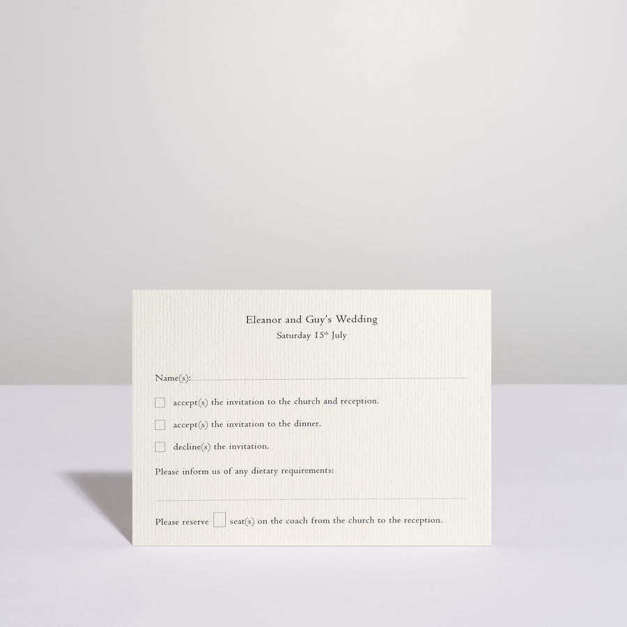 Classic Wilberforce Wedding Reply Cards
