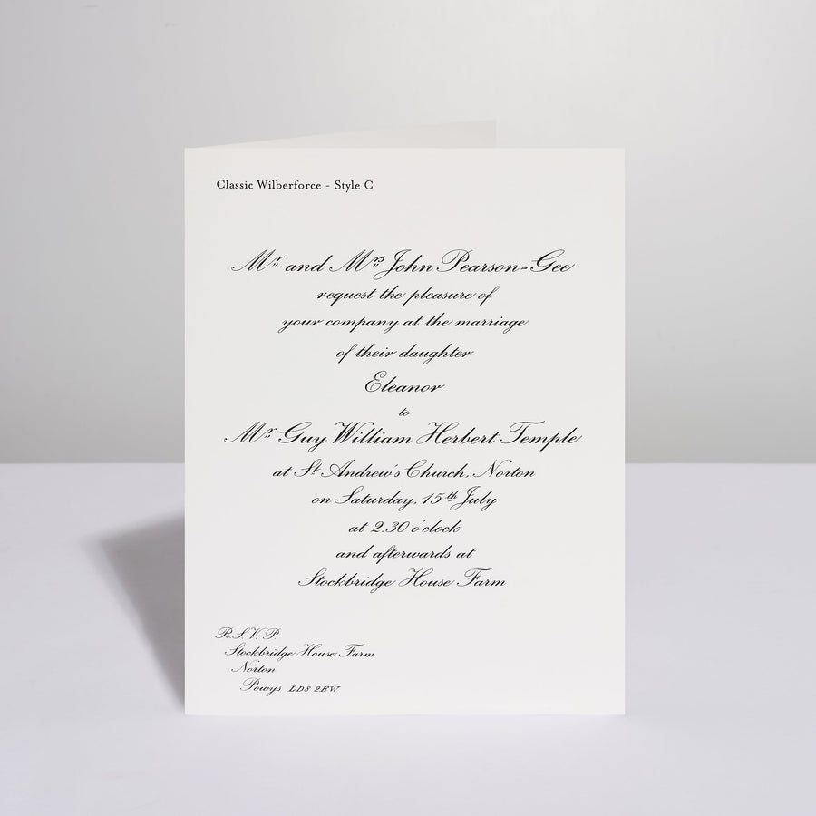 Classic Wilberforce Wedding Invitation