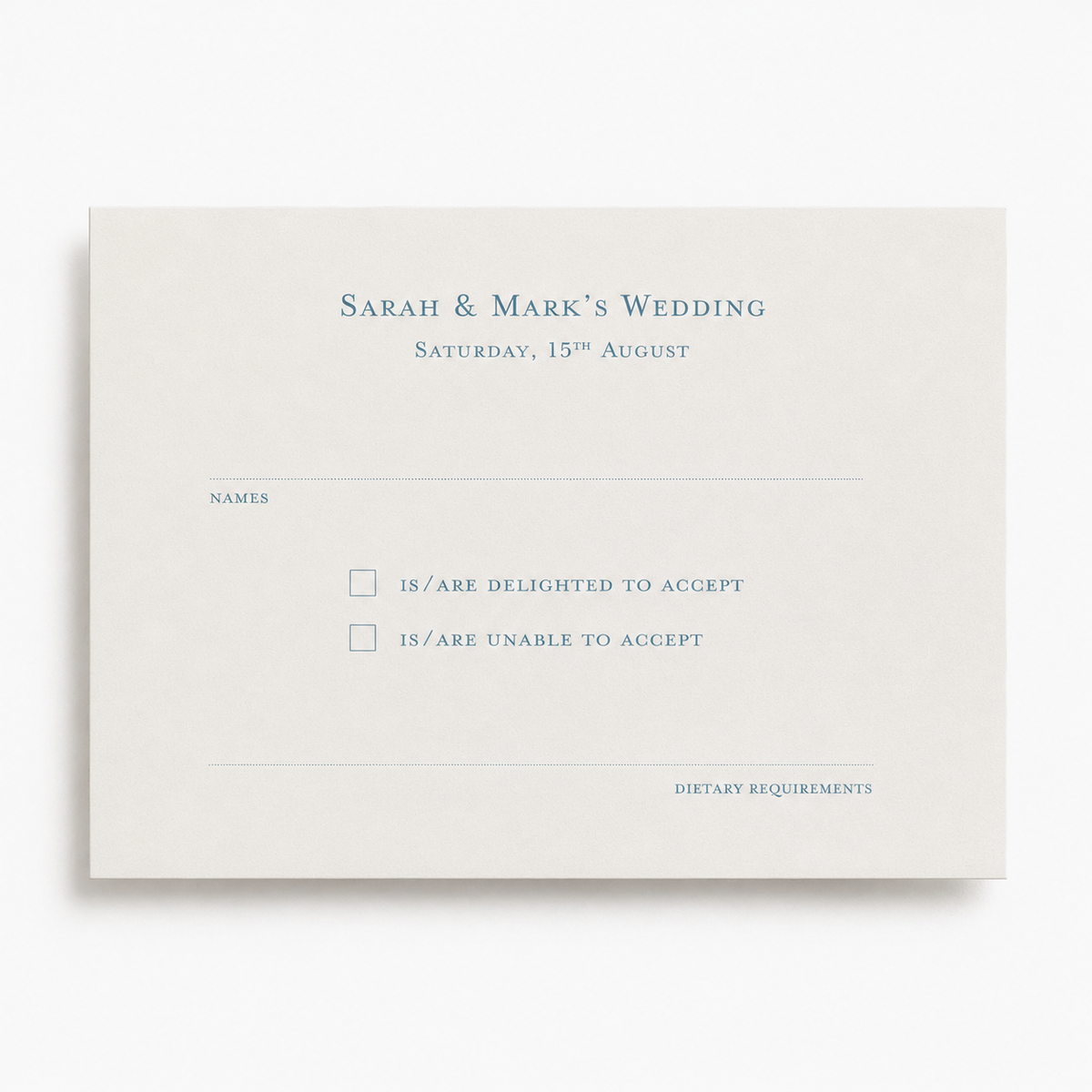 Bevel Blue Reply Card