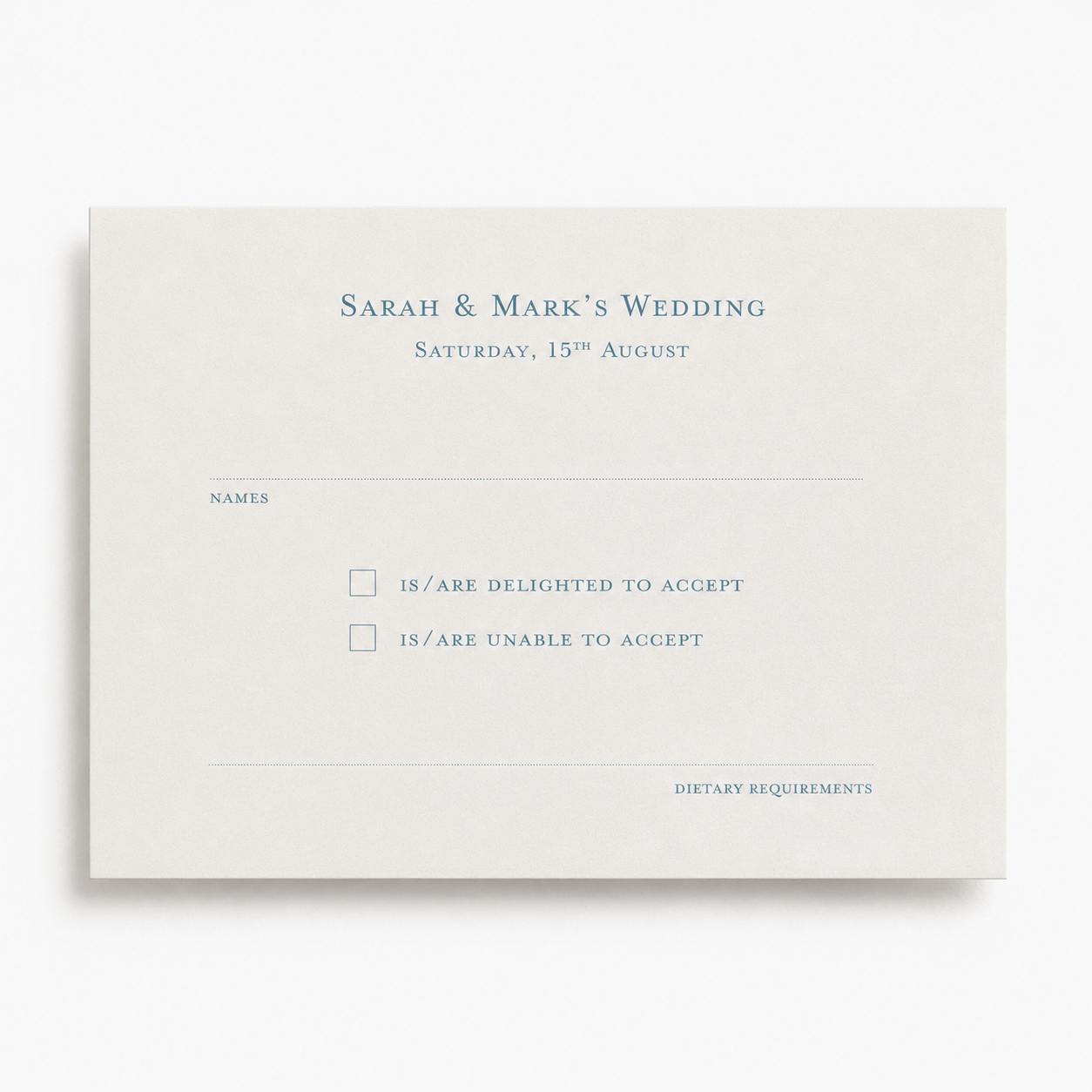Bevel Blue Reply Card
