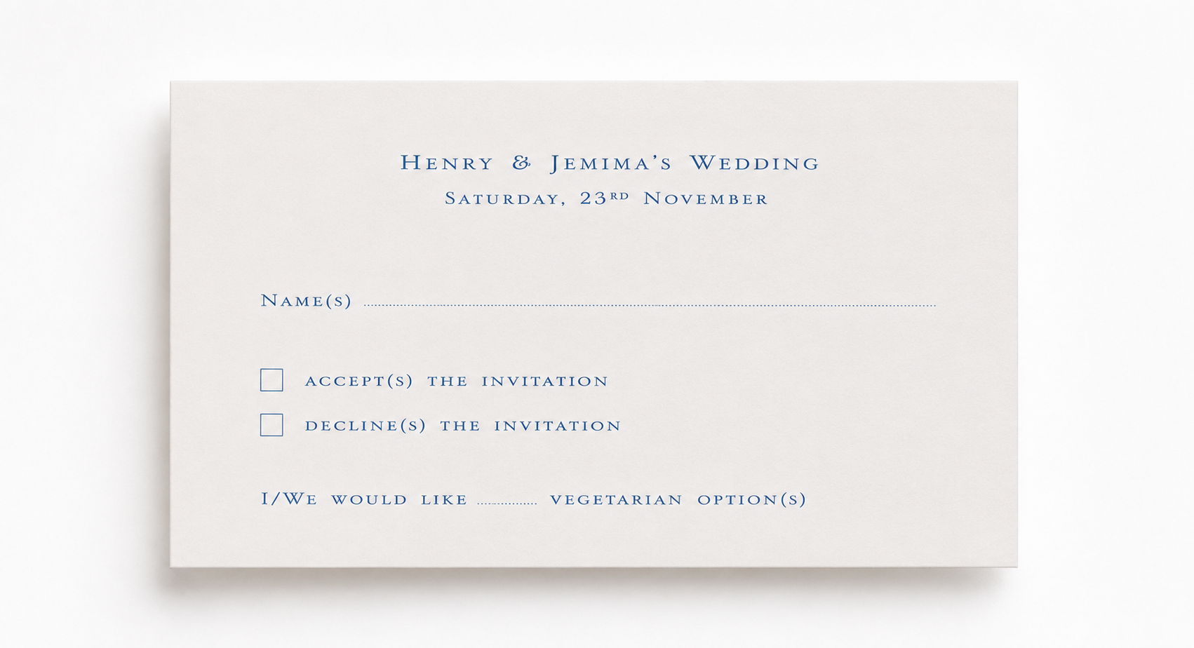 Bevel Blue Reply Card