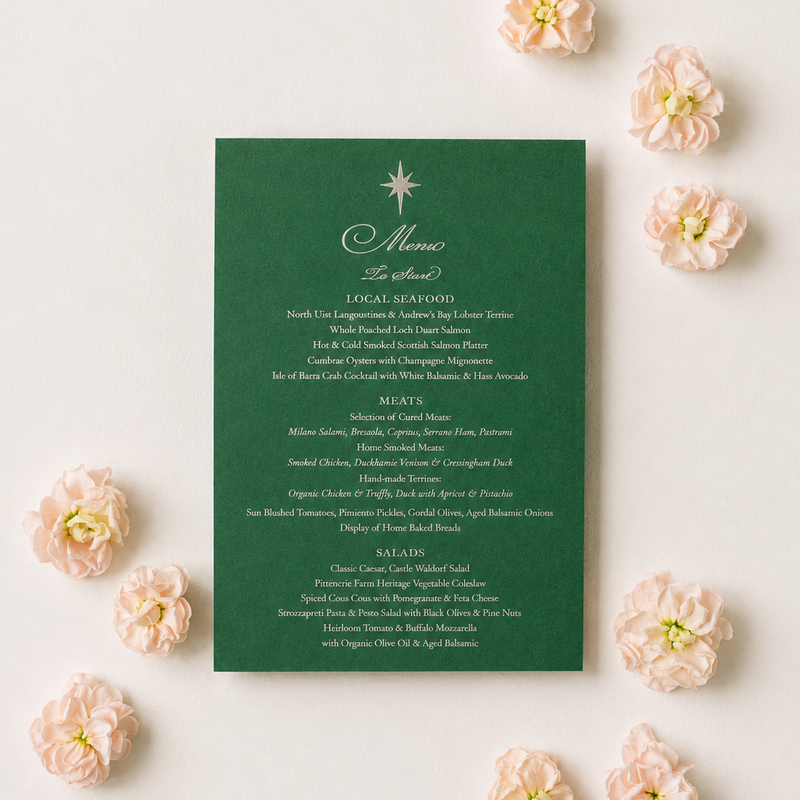 Menu with motif