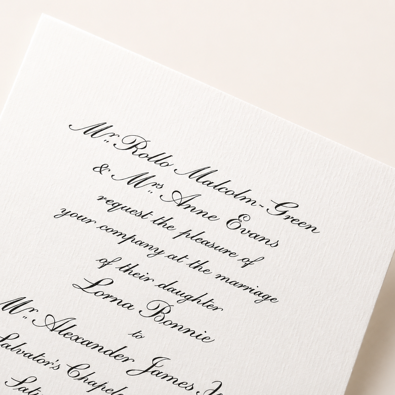 Engraved Wedding Invitation