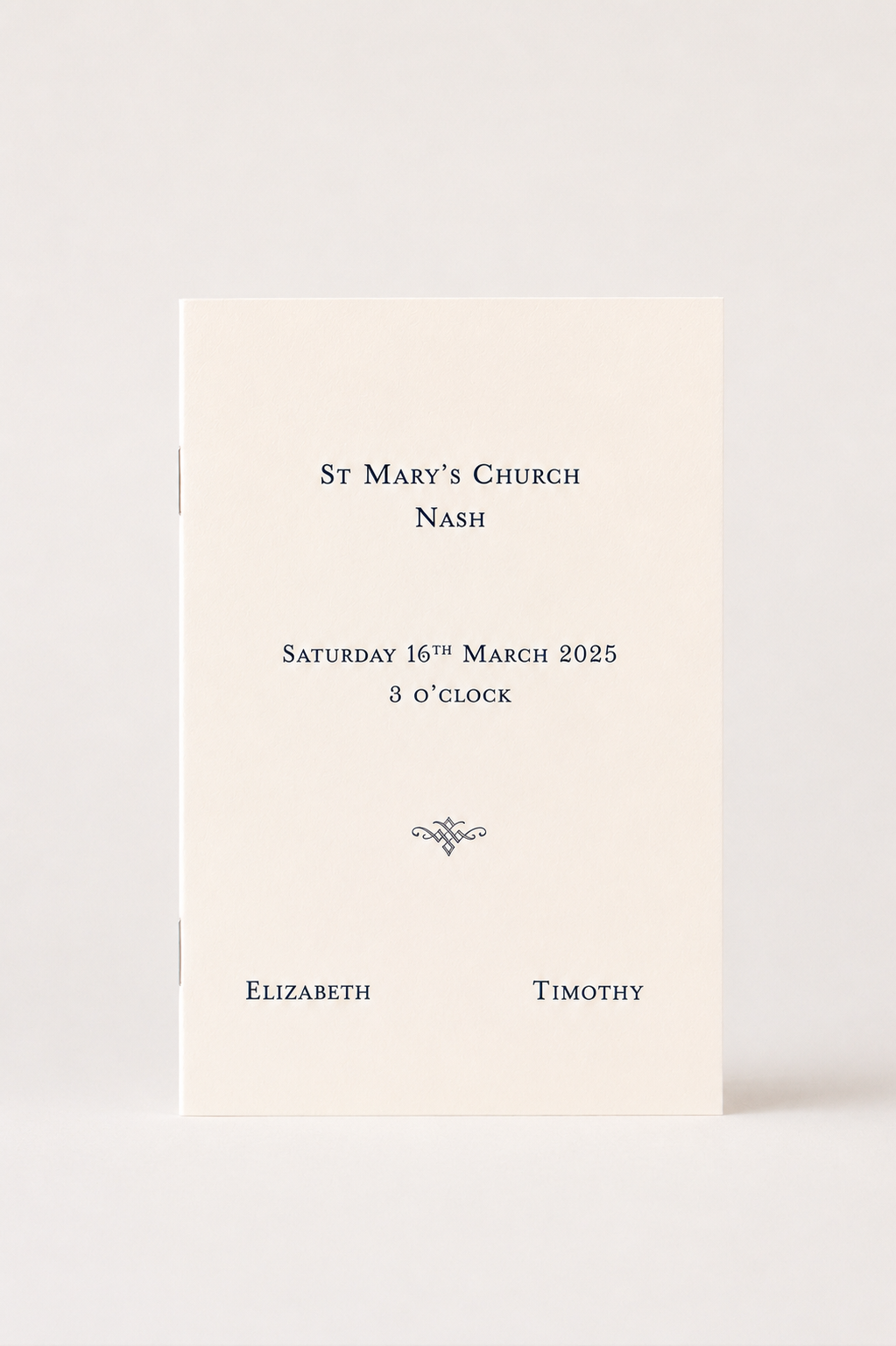 Order of Service - A5