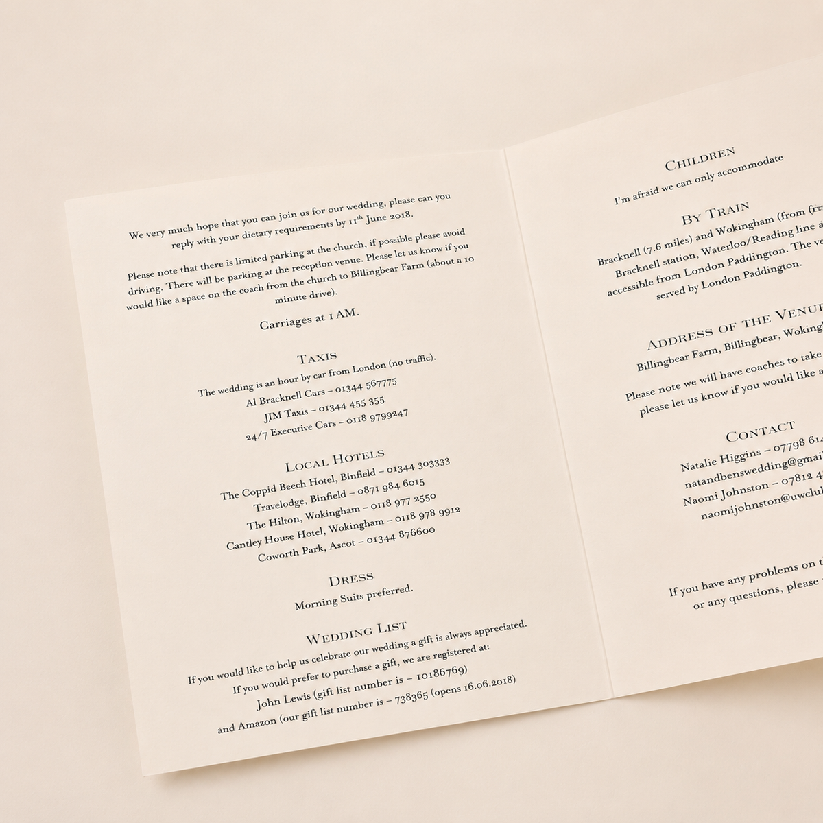 Information Sheets