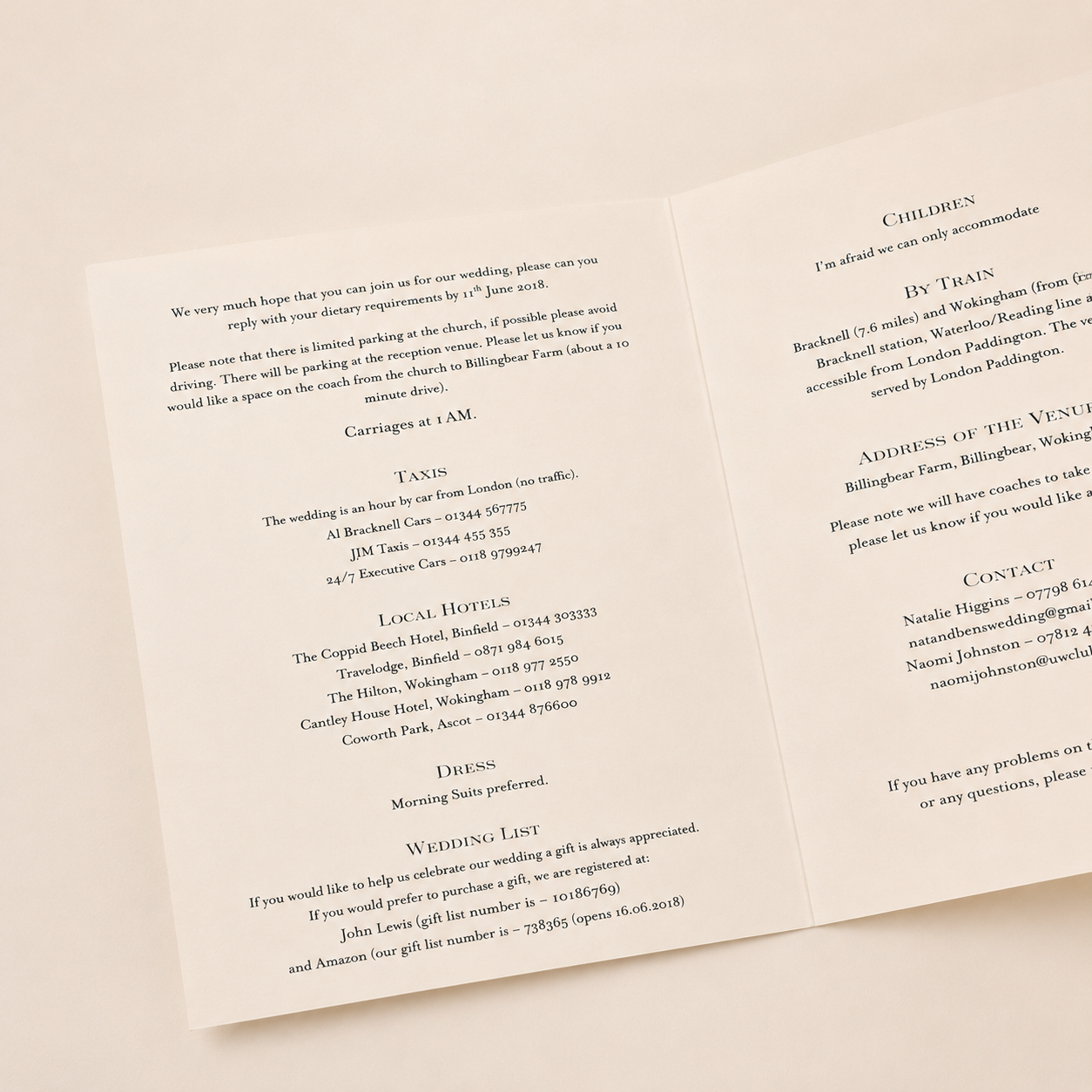 Information Sheets