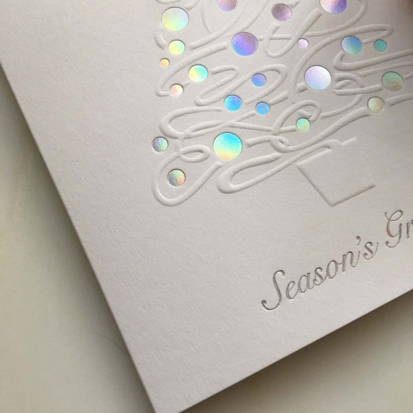 Blind Embossed and Foiled Christmas Tree Cards