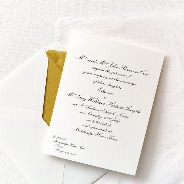Classic Wilberforce Wedding Invitation