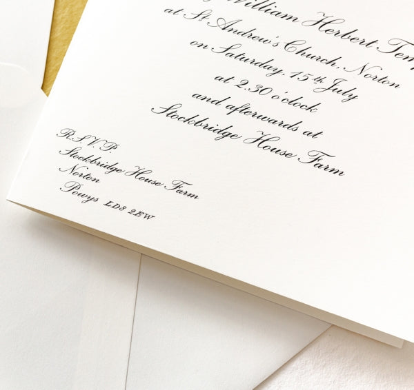 Classic Wilberforce Wedding Invitation