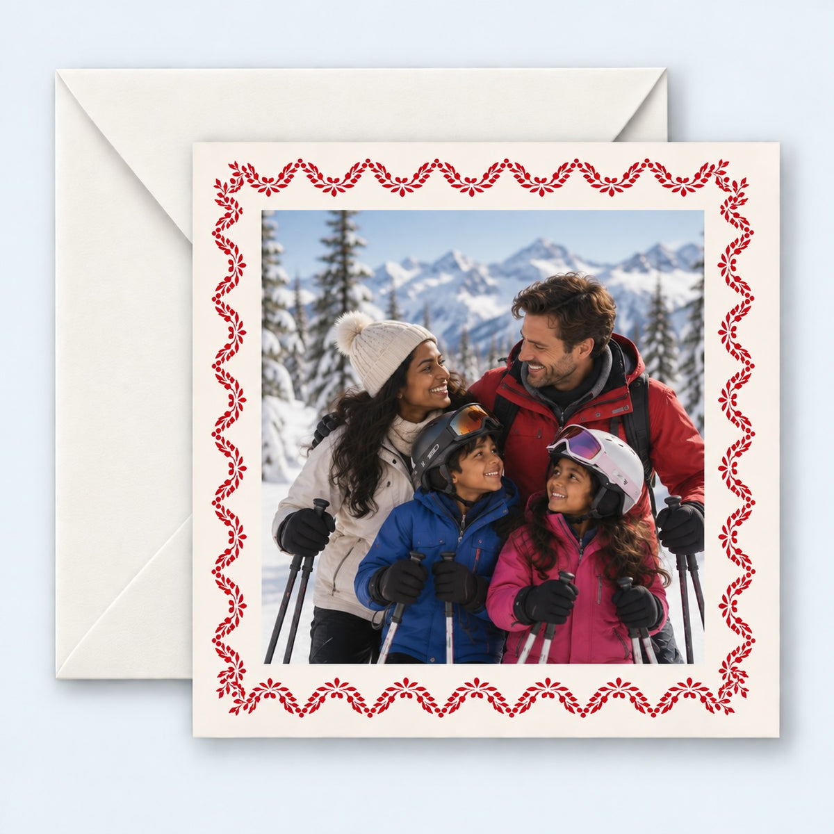 Garland Border Photo Christmas Card