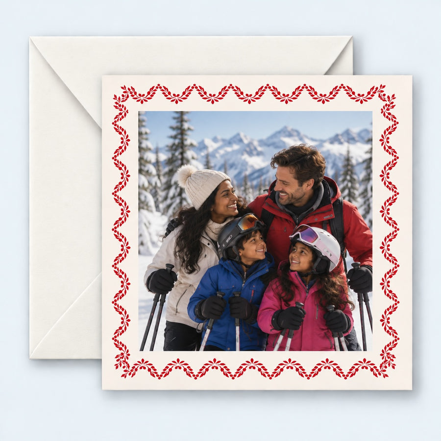 Garland Border Photo Christmas Card