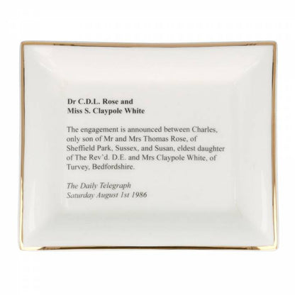 Newspaper Announcement Dish